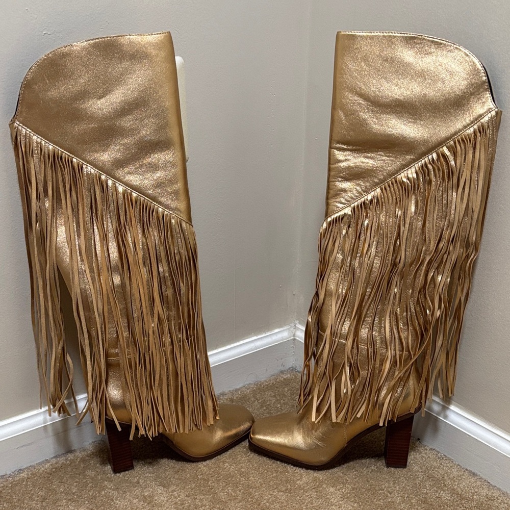 ⚡️FINAL PRICE⚡️  Jessica Simpson Asire Gold Fringe Boots